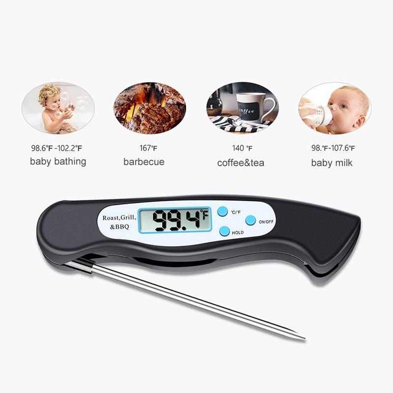 High Quality Foldable Food Thermometer Probe Digital BBQ Meat Kitchen