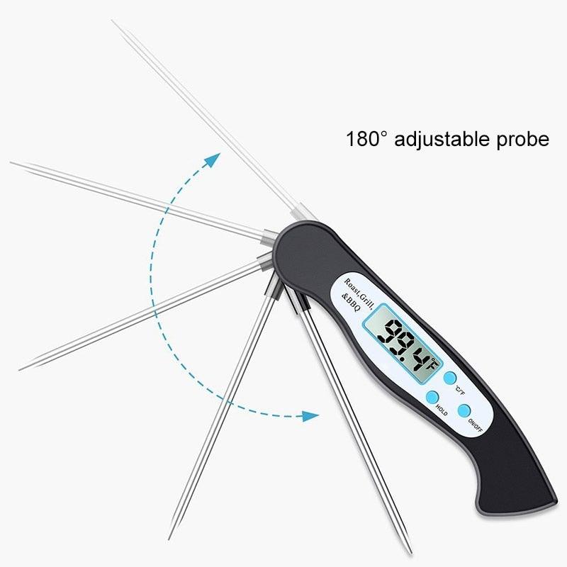 High Quality Foldable Food Thermometer Probe Digital BBQ Meat Kitchen